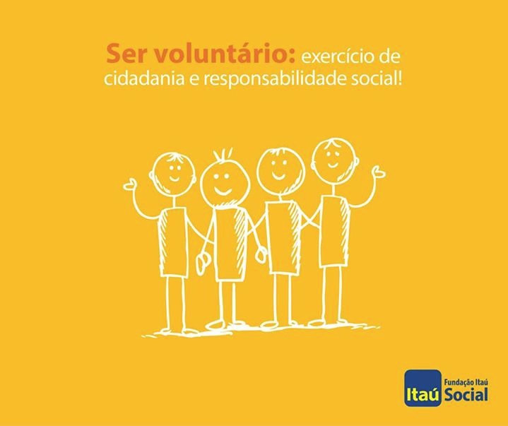 Cartaz Fundaçào Itaú SOcial para o Dia do Voluntário