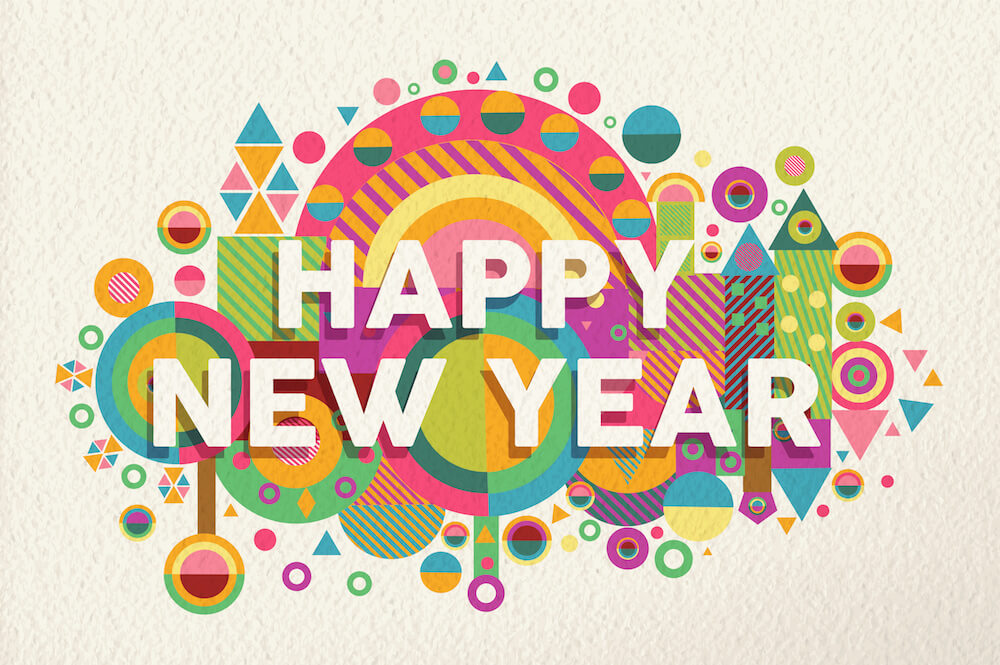 Happy new year 2015 quote illustration poster